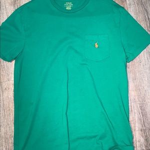 NWOT polo RL green and orange pocket tee